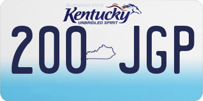 KY license plate 200JGP