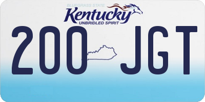 KY license plate 200JGT