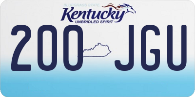 KY license plate 200JGU