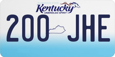 KY license plate 200JHE