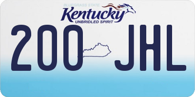 KY license plate 200JHL