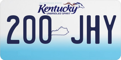 KY license plate 200JHY
