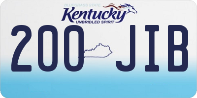 KY license plate 200JIB