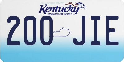 KY license plate 200JIE
