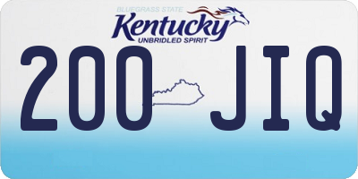 KY license plate 200JIQ