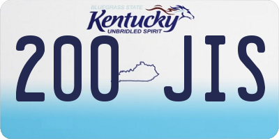 KY license plate 200JIS