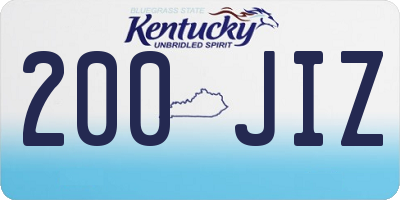 KY license plate 200JIZ