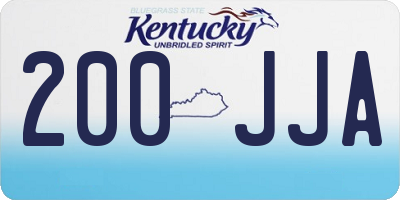 KY license plate 200JJA