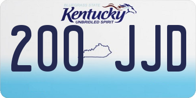 KY license plate 200JJD