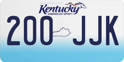 KY license plate 200JJK