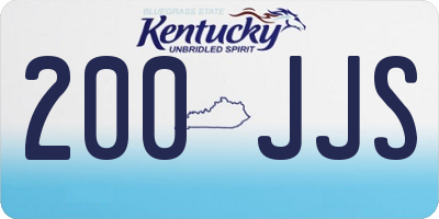 KY license plate 200JJS