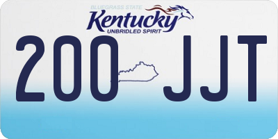 KY license plate 200JJT