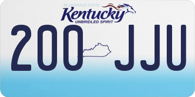 KY license plate 200JJU