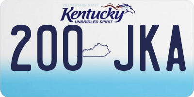 KY license plate 200JKA