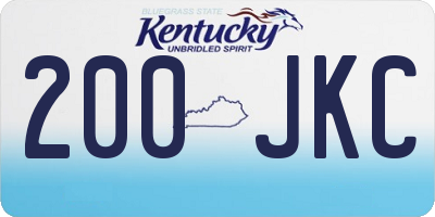 KY license plate 200JKC