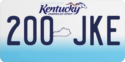KY license plate 200JKE