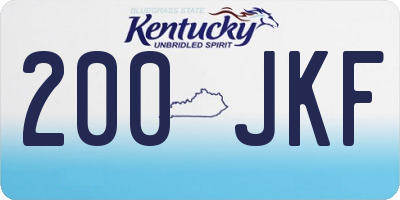 KY license plate 200JKF