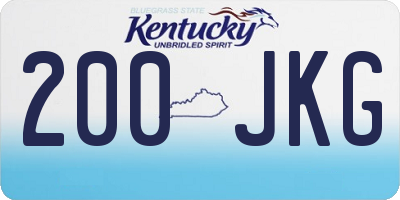 KY license plate 200JKG