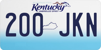 KY license plate 200JKN