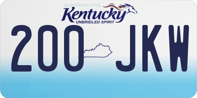 KY license plate 200JKW