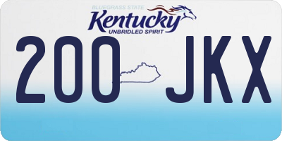 KY license plate 200JKX