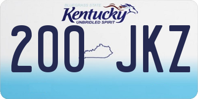 KY license plate 200JKZ
