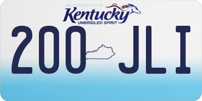 KY license plate 200JLI