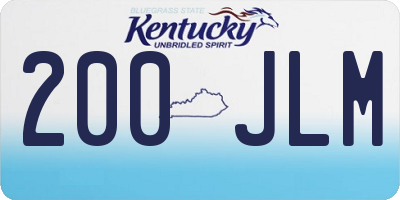 KY license plate 200JLM