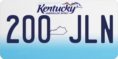 KY license plate 200JLN
