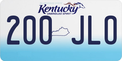 KY license plate 200JLO