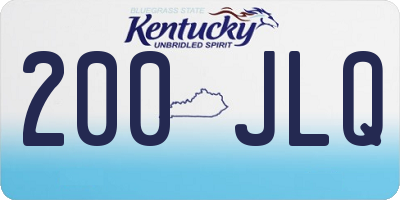 KY license plate 200JLQ
