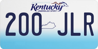 KY license plate 200JLR