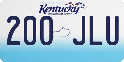 KY license plate 200JLU