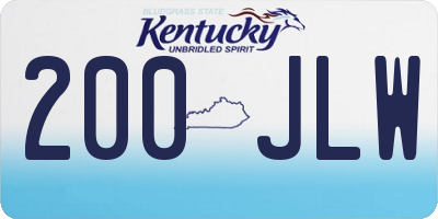 KY license plate 200JLW