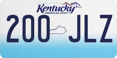 KY license plate 200JLZ