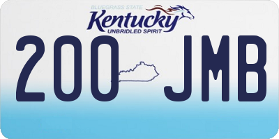 KY license plate 200JMB