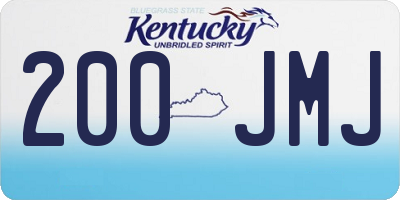 KY license plate 200JMJ