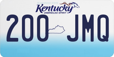 KY license plate 200JMQ