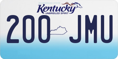 KY license plate 200JMU