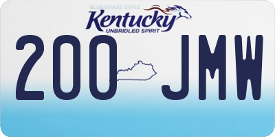 KY license plate 200JMW