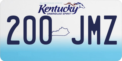 KY license plate 200JMZ