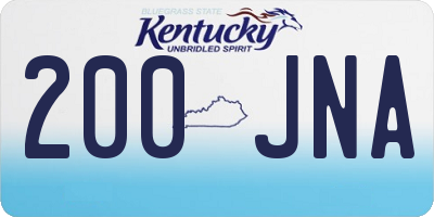 KY license plate 200JNA