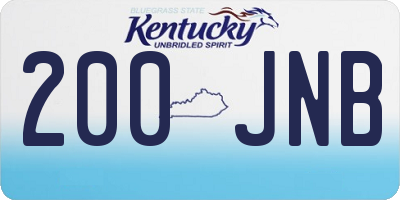 KY license plate 200JNB