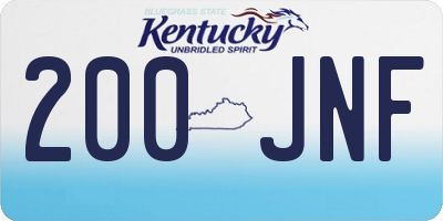 KY license plate 200JNF