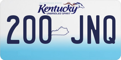 KY license plate 200JNQ
