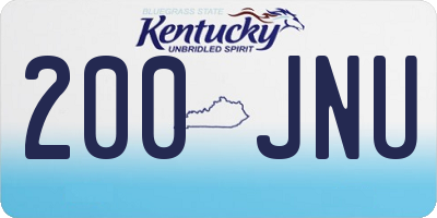 KY license plate 200JNU