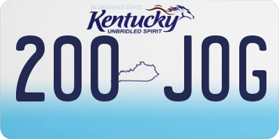 KY license plate 200JOG