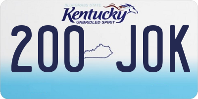 KY license plate 200JOK