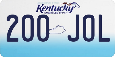 KY license plate 200JOL