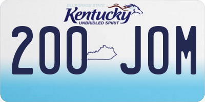 KY license plate 200JOM